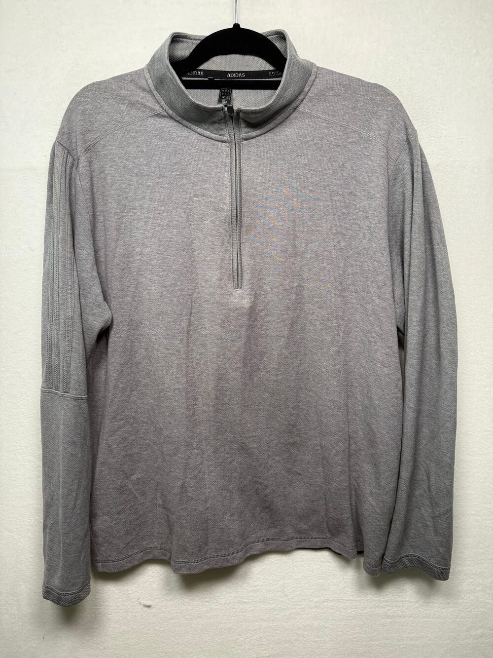 Adidas 3-Stripe 1/4 Zip Layering Men's Golf Pullover, Size Large, Gray